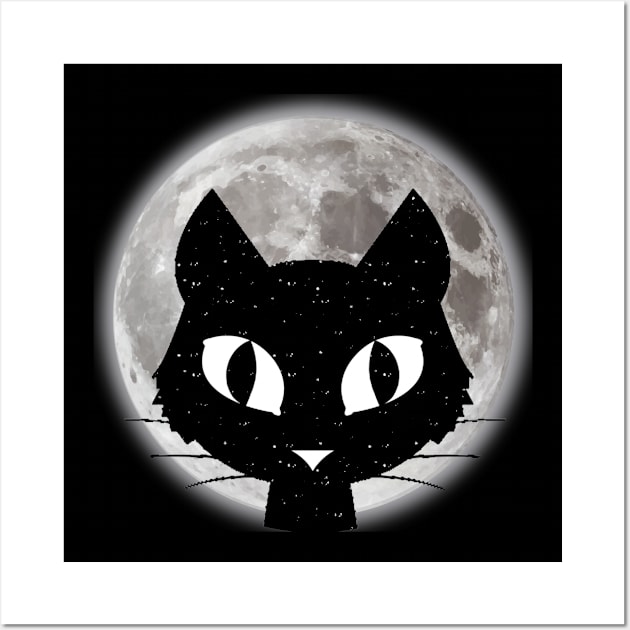 Moon Cat Wall Art by Sham